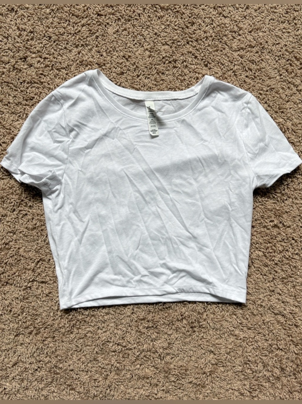 Bella + Canvas Women's Crop Tee White Short Sleeve Size XS